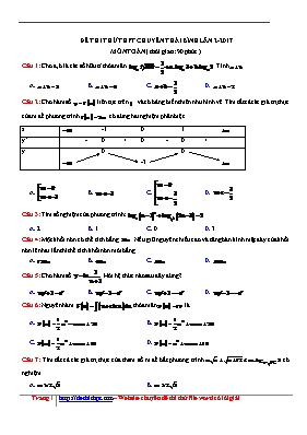 Đề thi thử THPT chuyên Thái bình lần 2 Môn Toán